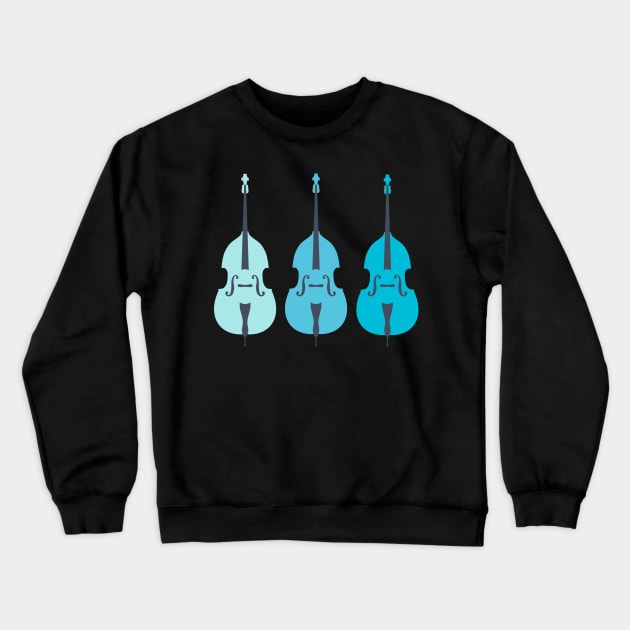 Trio of Double Bass Blues Crewneck Sweatshirt by NattyDesigns